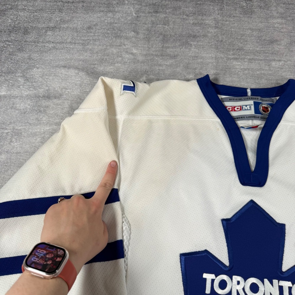 Toronto Maple Leafs Jersey Mens Medium White Vintage 90s NHL Hockey CCM Blank - Picture 5 of 12